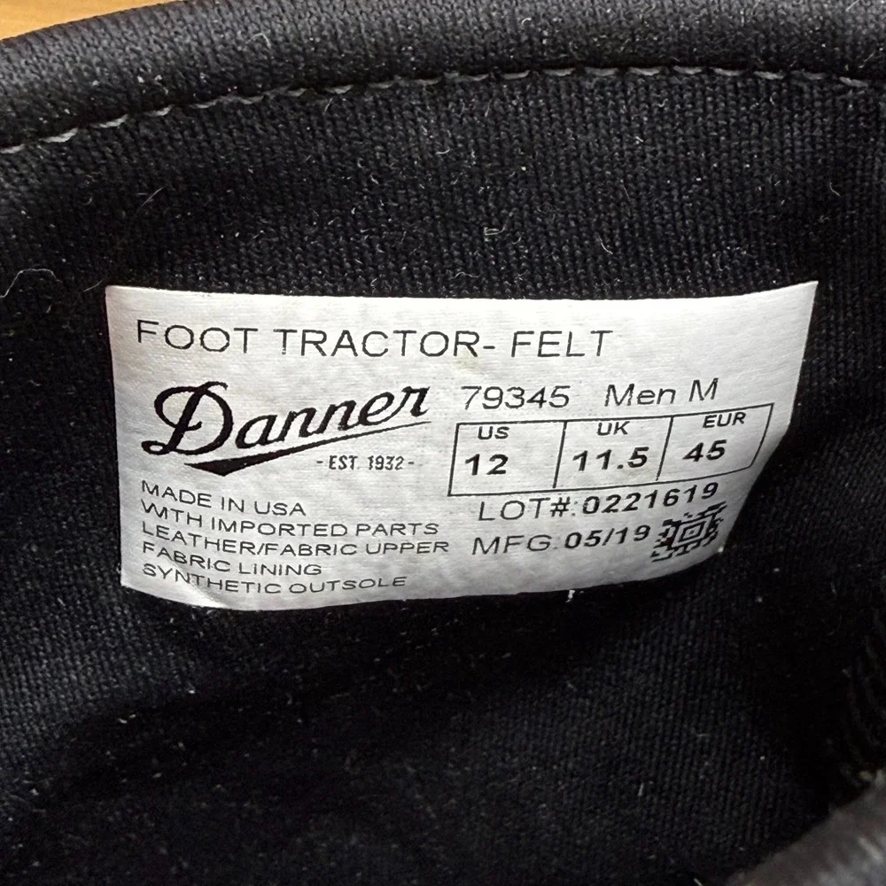 Patagonia X Danner Foot Tractor Felt Bottom Wading Boots Mens 12 M Grey USA Made
